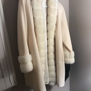 White fur jacket